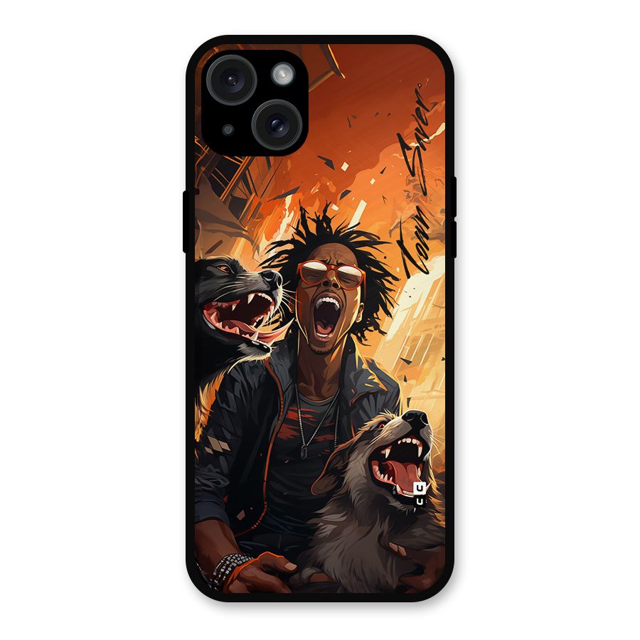 Town Saver Dogs Metal Back Case for iPhone 15 Plus