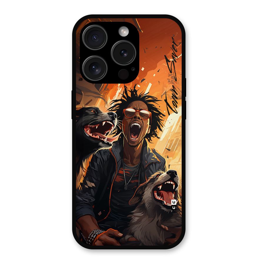 Town Saver Dogs Metal Back Case for iPhone 15 Pro
