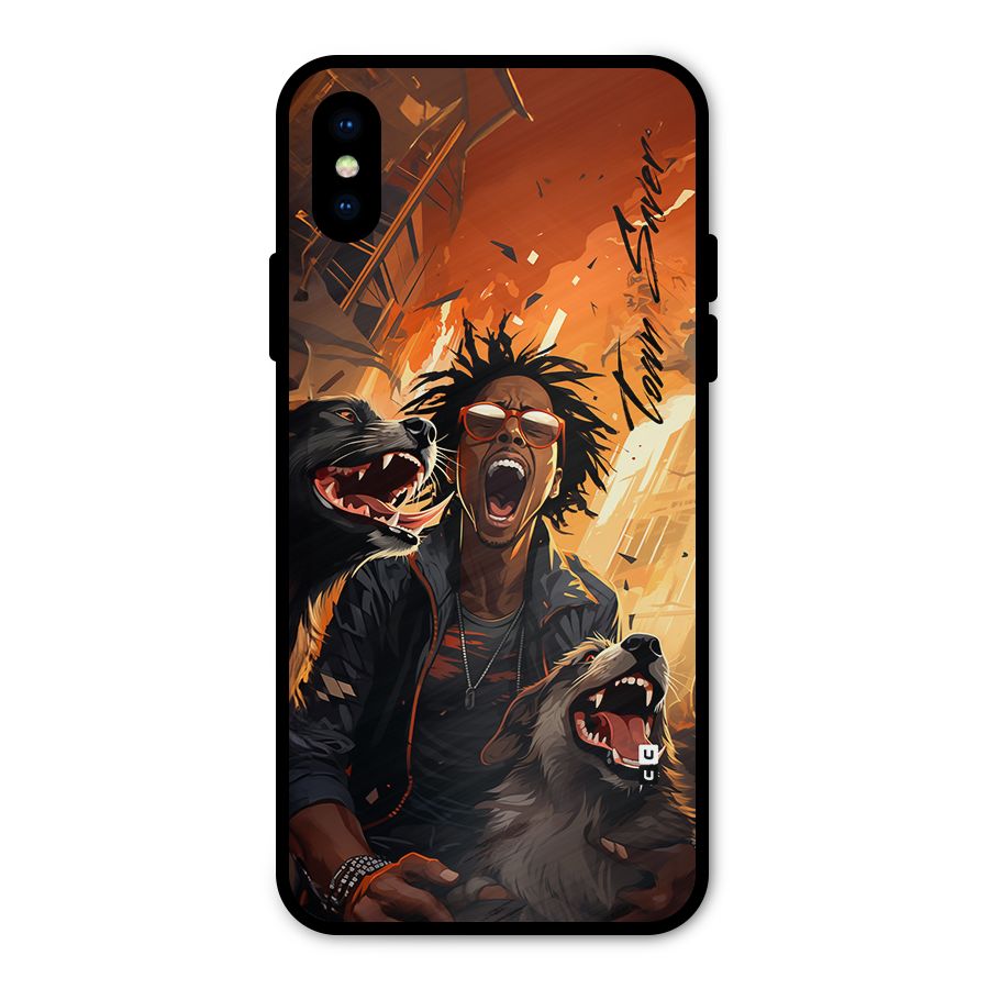 Town Saver Dogs Metal Back Case for iPhone X