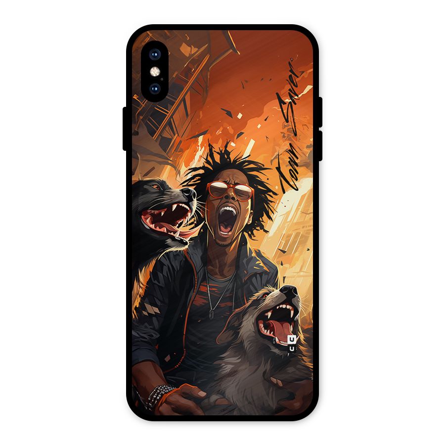 Town Saver Dogs Metal Back Case for iPhone XS Max