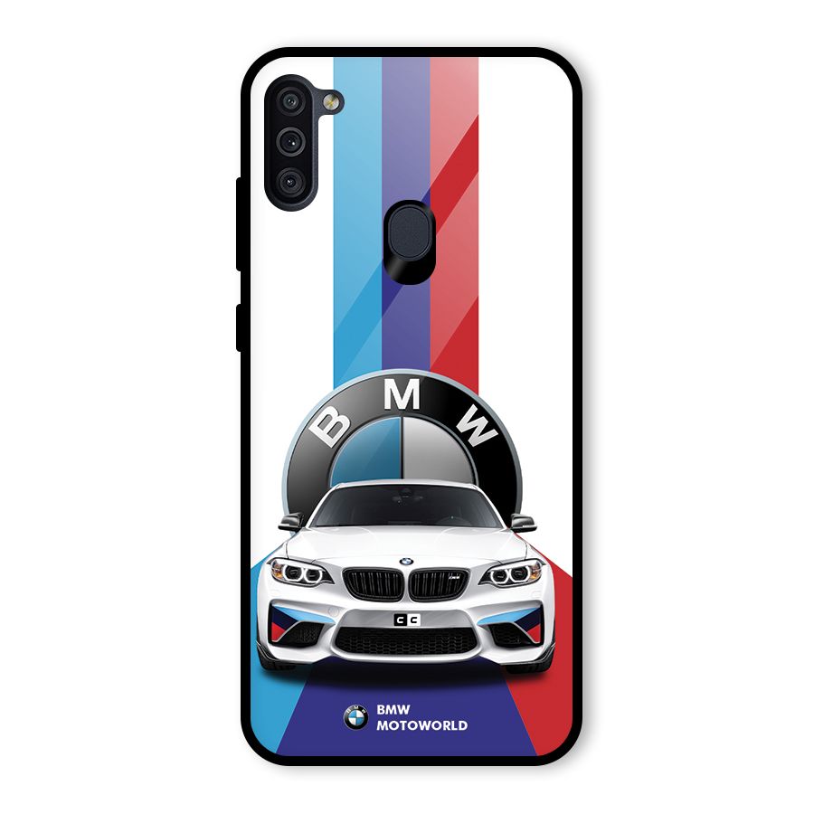 Track Supercar Glass Back Case for Galaxy M11