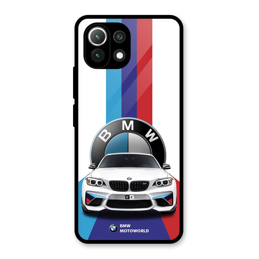Track Supercar Glass Back Case for Mi 11 Lite NE 5G