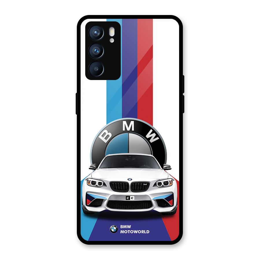 Track Supercar Glass Back Case for Oppo Reno6 5G