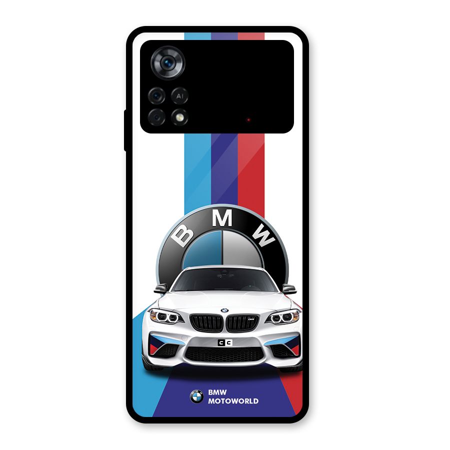 Track Supercar Glass Back Case for Poco X4 Pro 5G