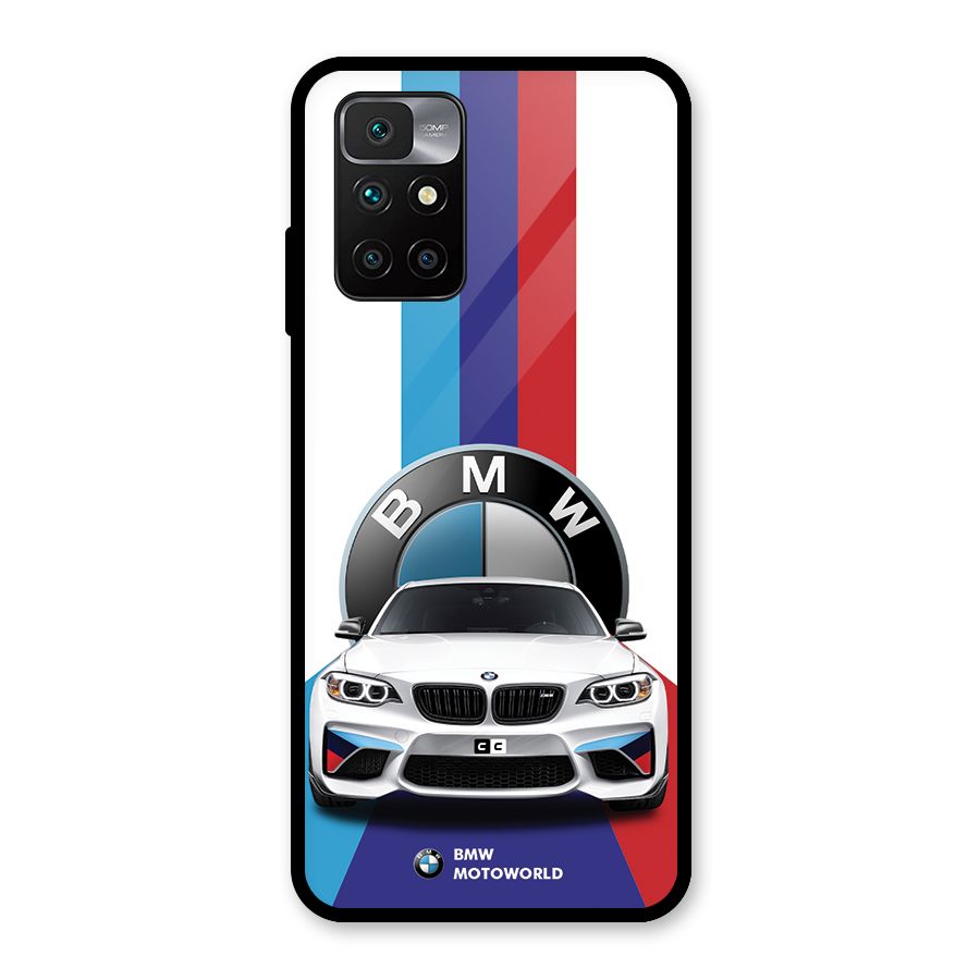 Track Supercar Glass Back Case for Redmi 10 Prime