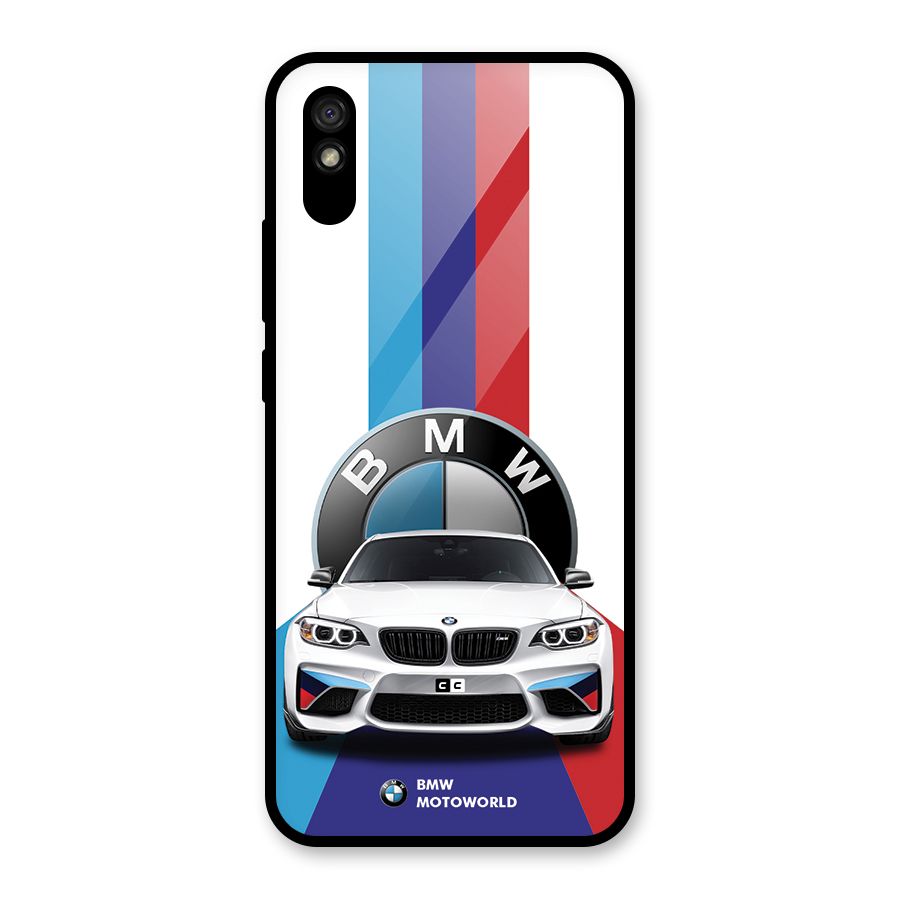 Track Supercar Glass Back Case for Redmi 9i