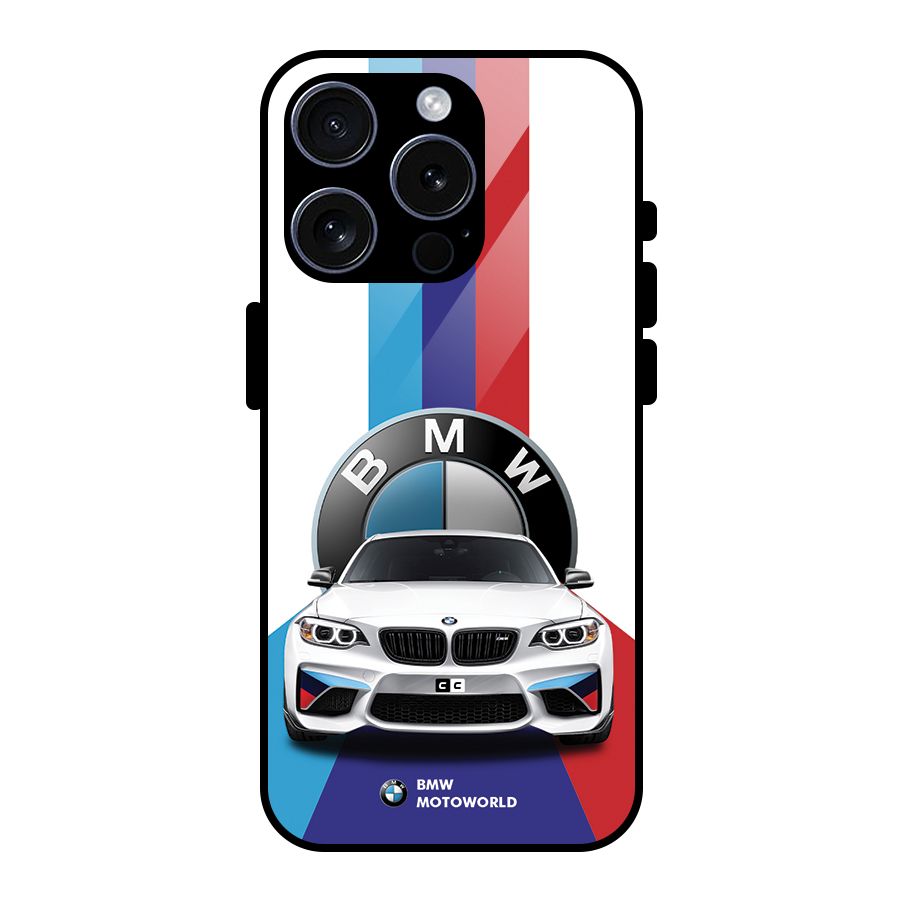 Track Supercar Glass Back Case for iPhone 15 Pro