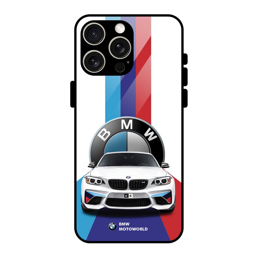 Track Supercar Glass Back Case for iPhone 15 Pro Max