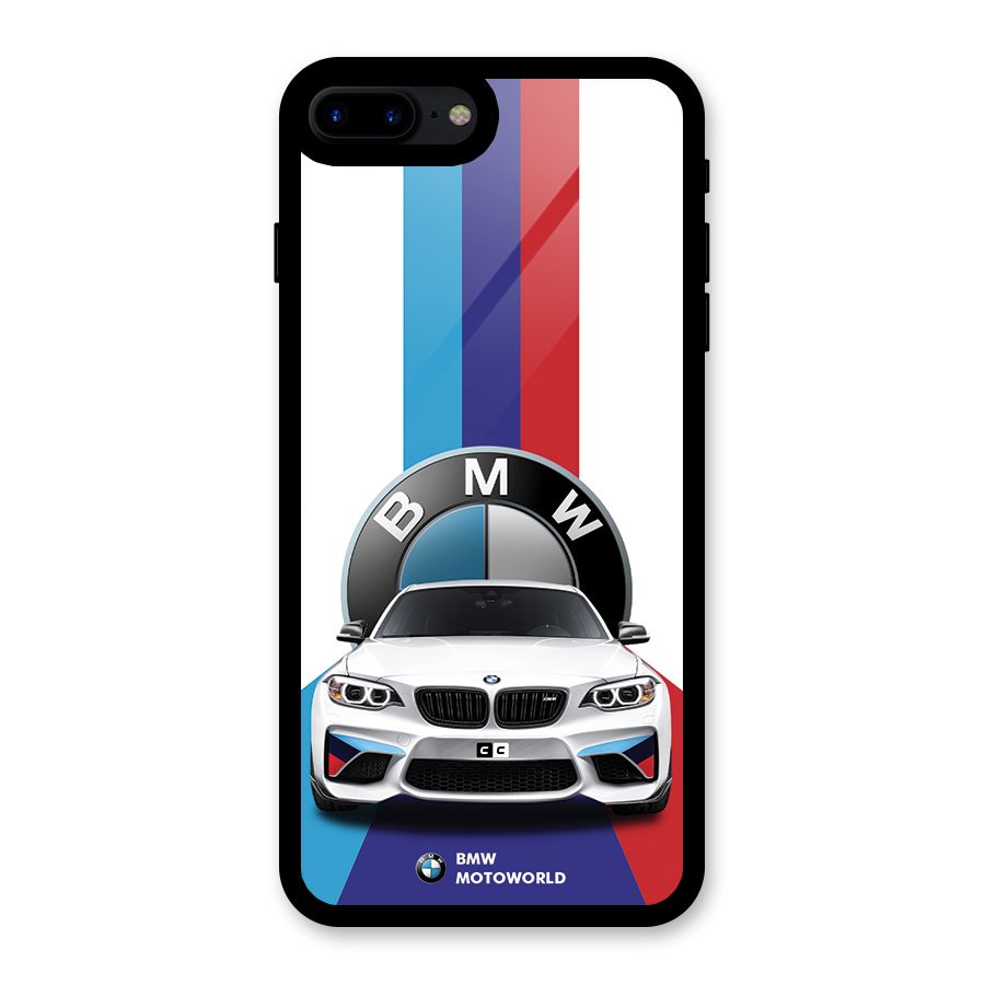 Track Supercar Glass Back Case for iPhone 8 Plus