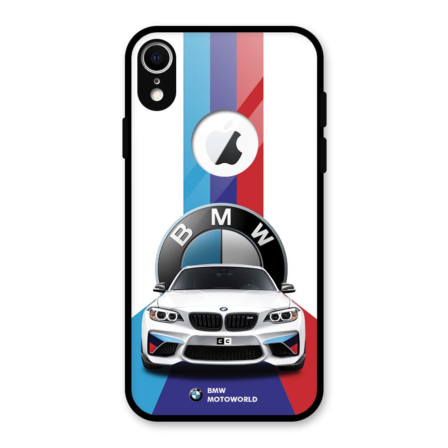 Track Supercar Glass Back Case for iPhone XR Logo Cut