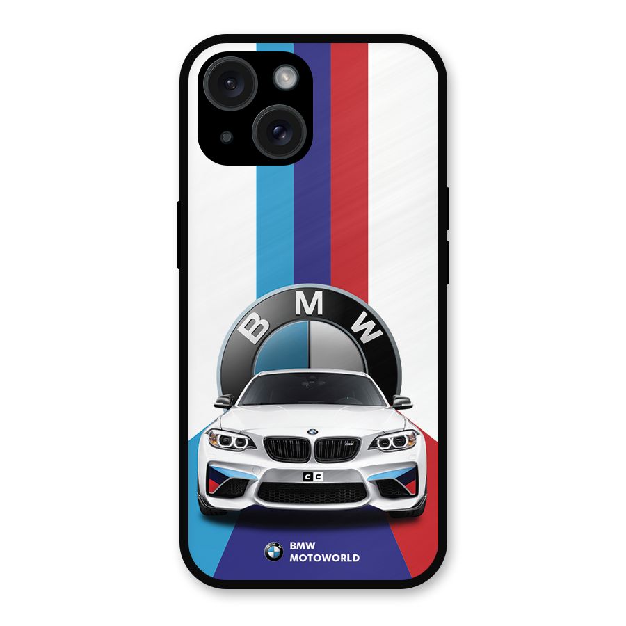 Track Supercar Metal Back Case for iPhone 15
