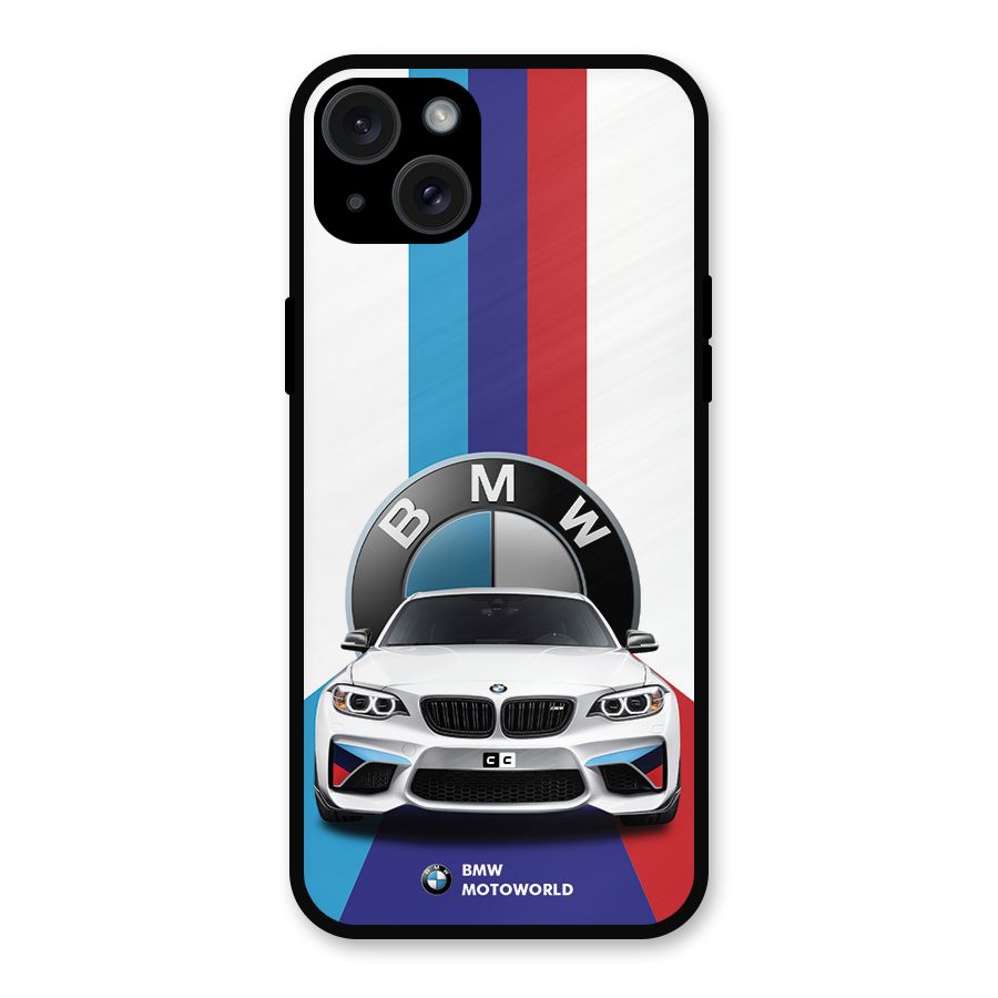 Track Supercar Metal Back Case for iPhone 15 Plus