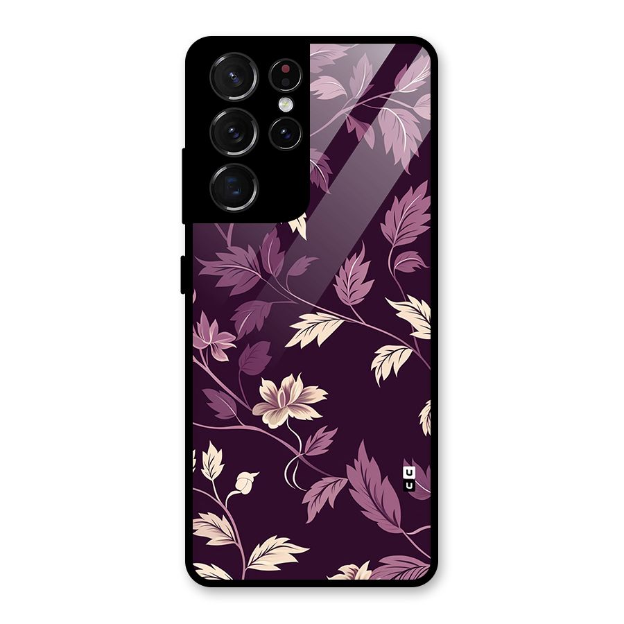 Traditional Florals Glass Back Case for Galaxy S21 Ultra 5G
