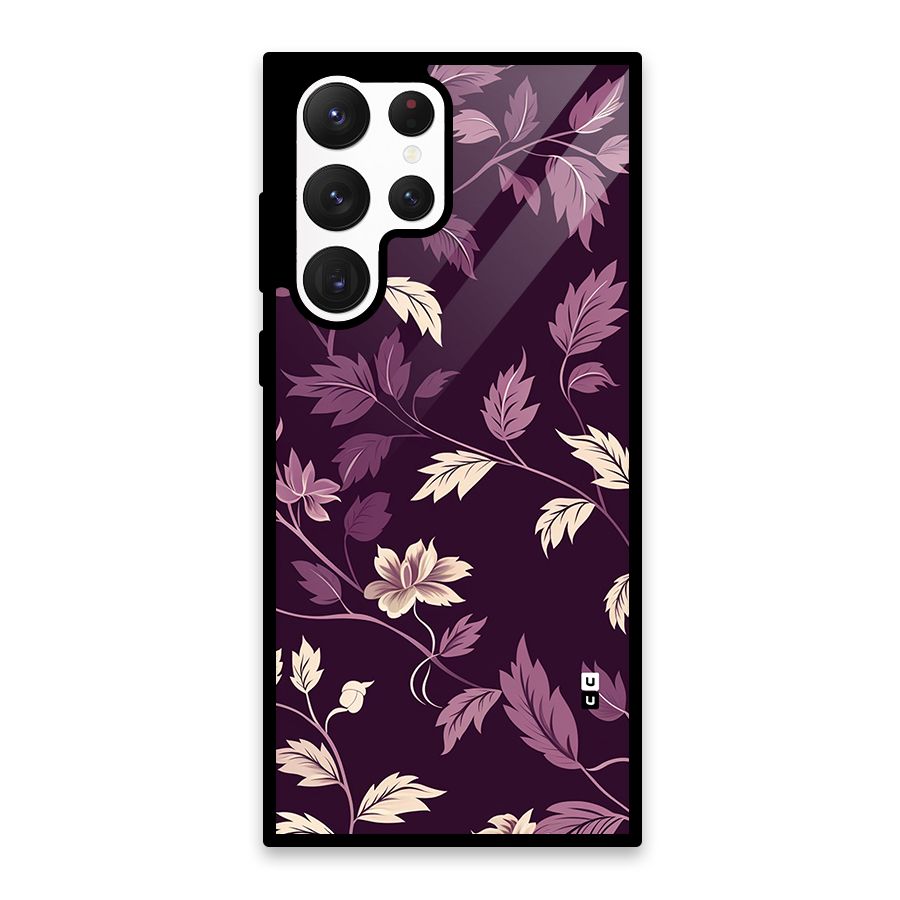 Traditional Florals Glass Back Case for Galaxy S22 Ultra 5G