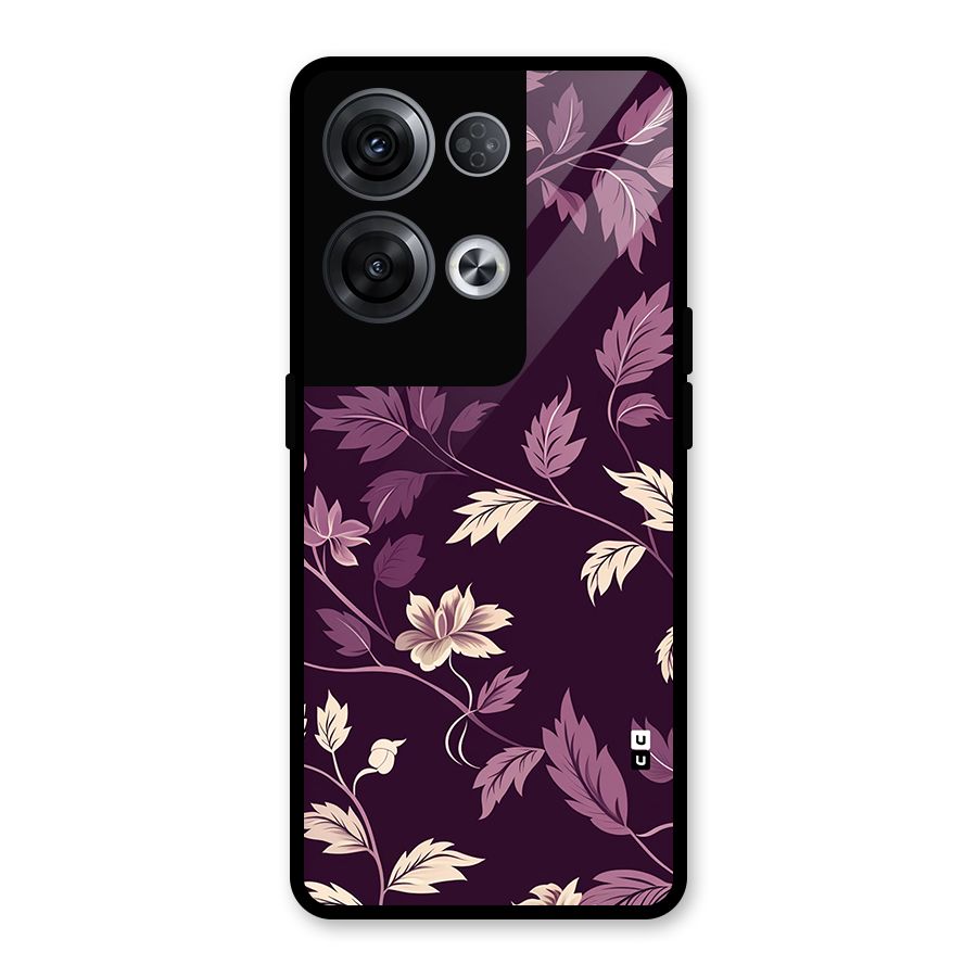 Traditional Florals Glass Back Case for Oppo Reno8 Pro 5G