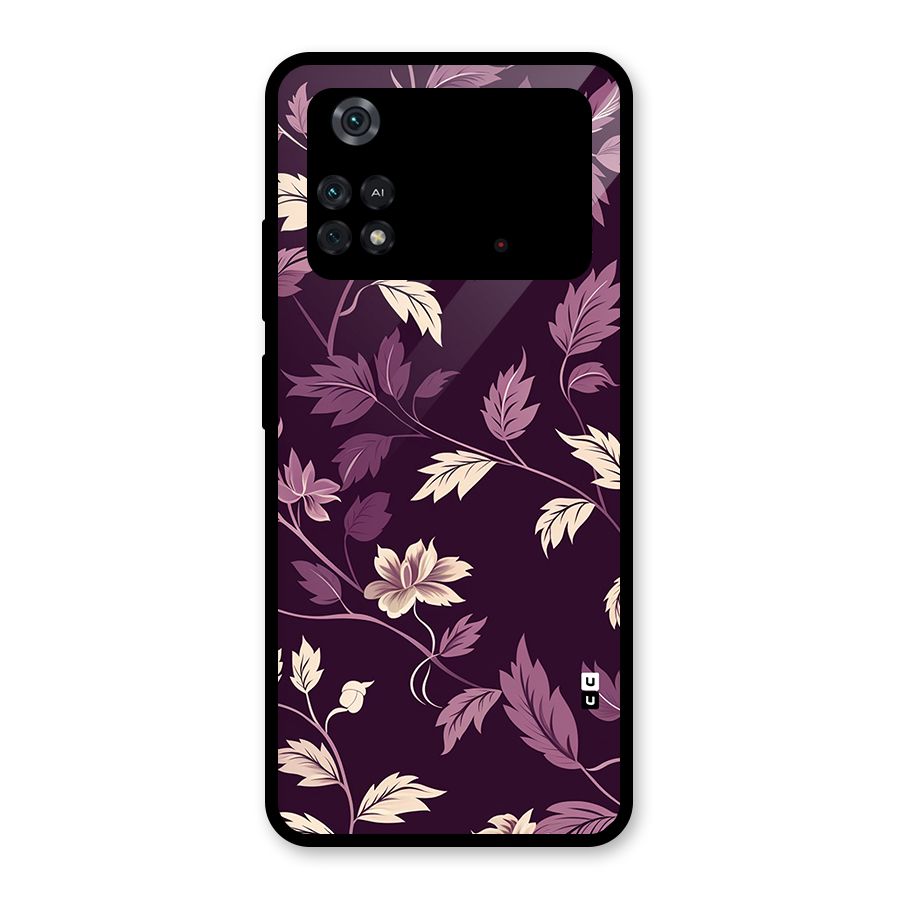 Traditional Florals Glass Back Case for Poco M4 Pro 4G
