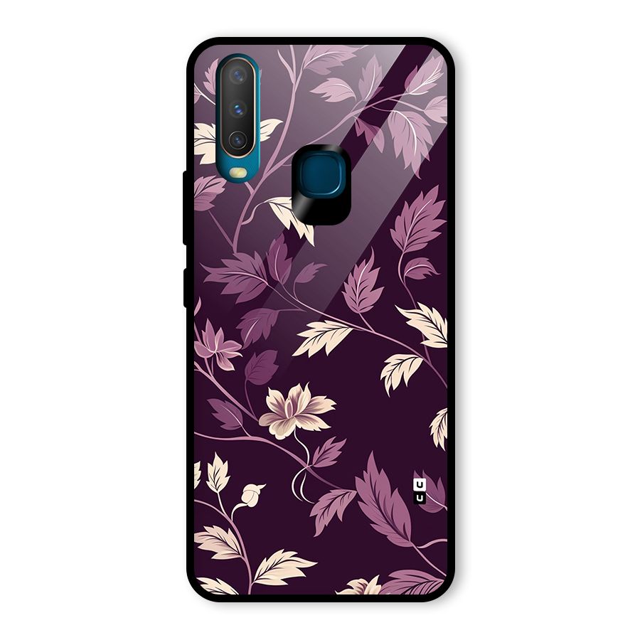 Traditional Florals Glass Back Case for Vivo Y12