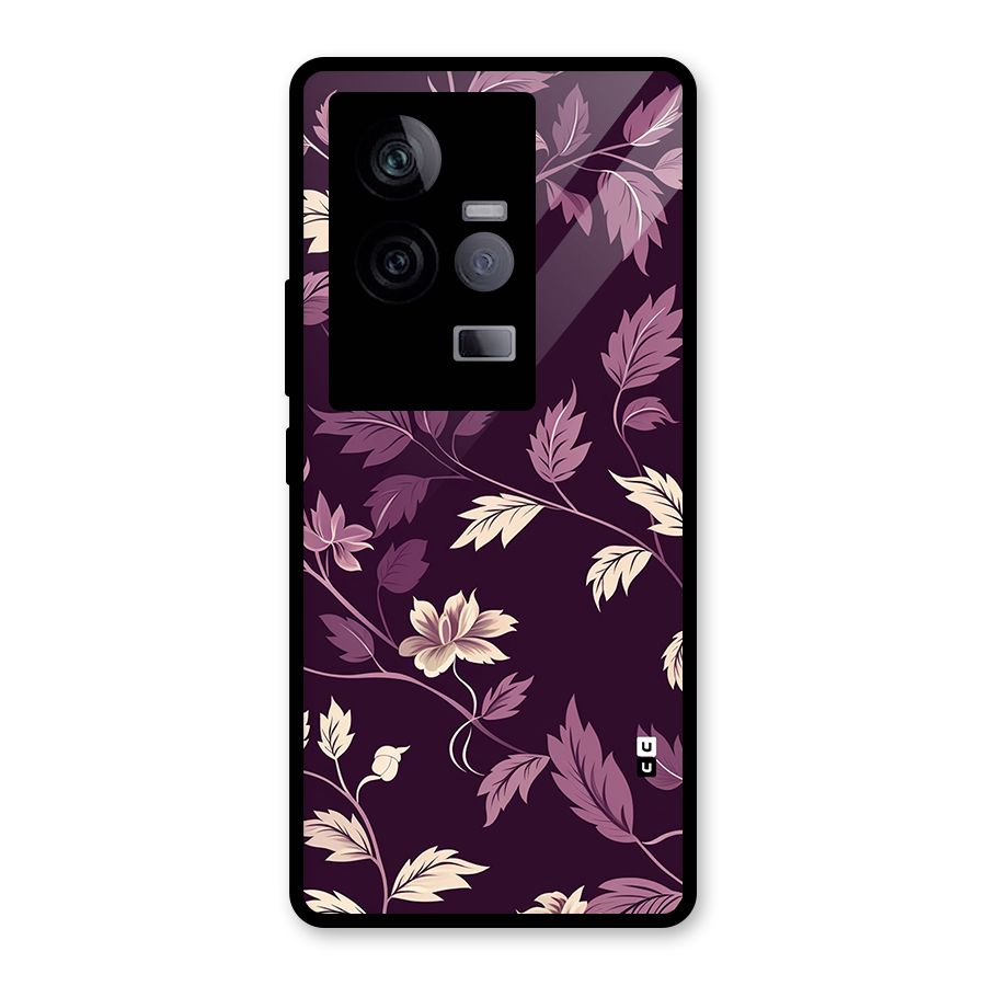 Traditional Florals Glass Back Case for Vivo iQOO 11 5G