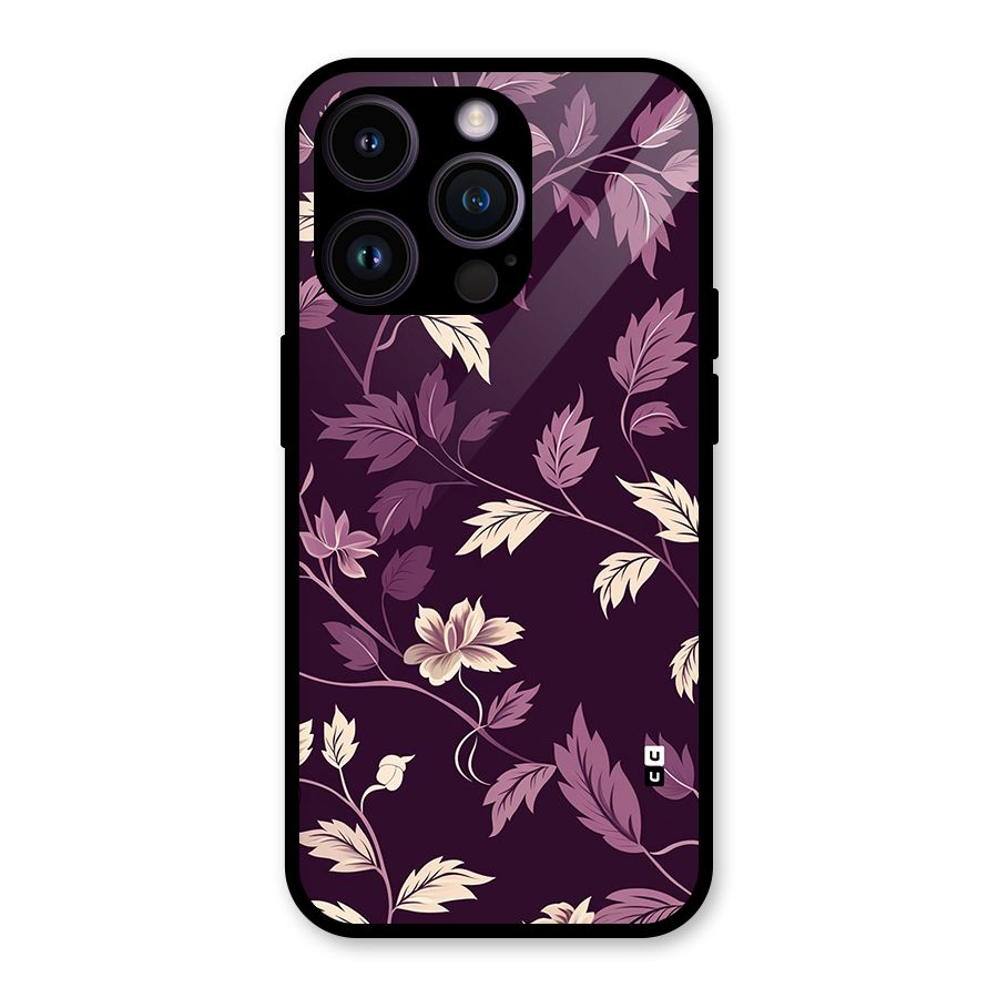 Traditional Florals Glass Back Case for iPhone 14 Pro