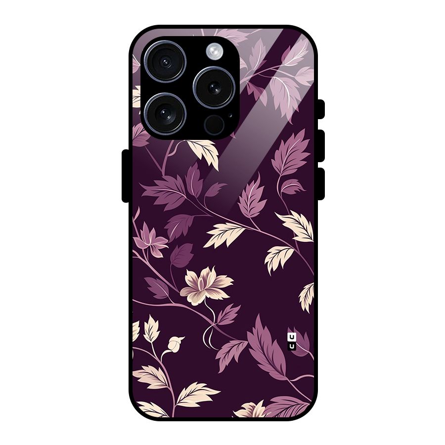 Traditional Florals Glass Back Case for iPhone 15 Pro