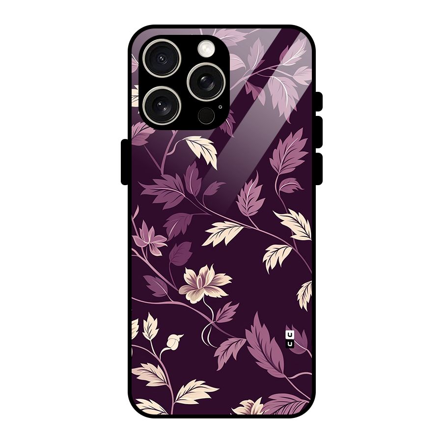 Traditional Florals Glass Back Case for iPhone 15 Pro Max