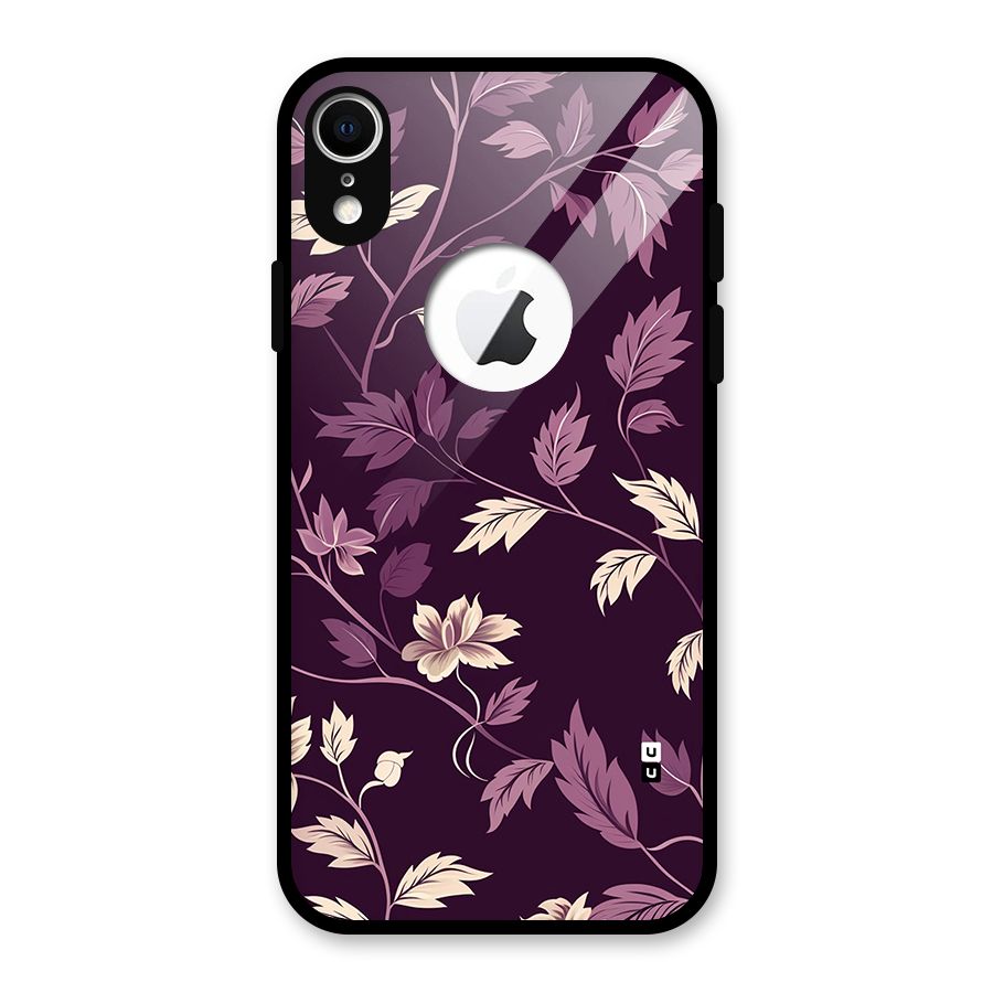 Traditional Florals Glass Back Case for iPhone XR Logo Cut