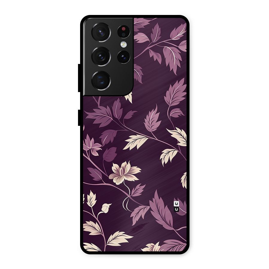 Traditional Florals Metal Back Case for Galaxy S21 Ultra 5G