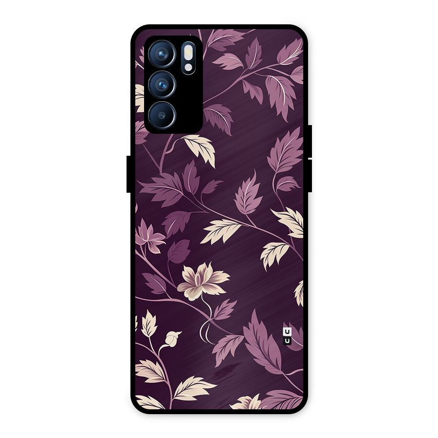 Traditional Florals Metal Back Case for Oppo Reno6 5G