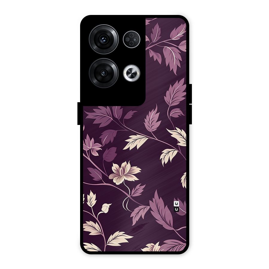 Traditional Florals Metal Back Case for Oppo Reno8 Pro 5G