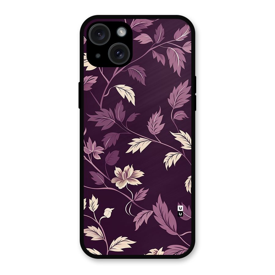 Traditional Florals Metal Back Case for iPhone 15 Plus