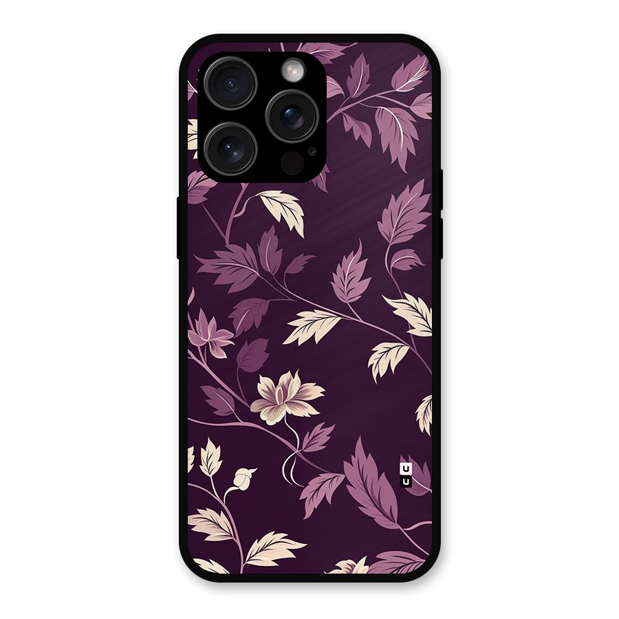 Traditional Florals Metal Back Case for iPhone 15 Pro Max