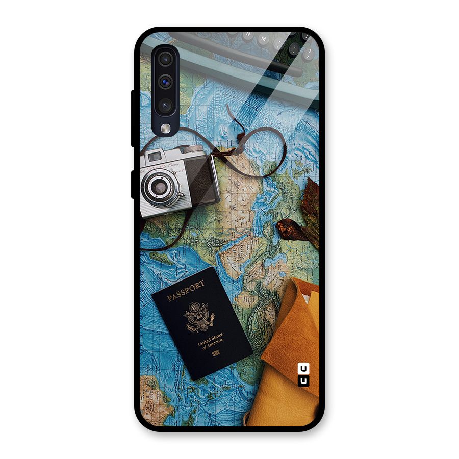 Travel Essentials Glass Back Case for Galaxy A50s