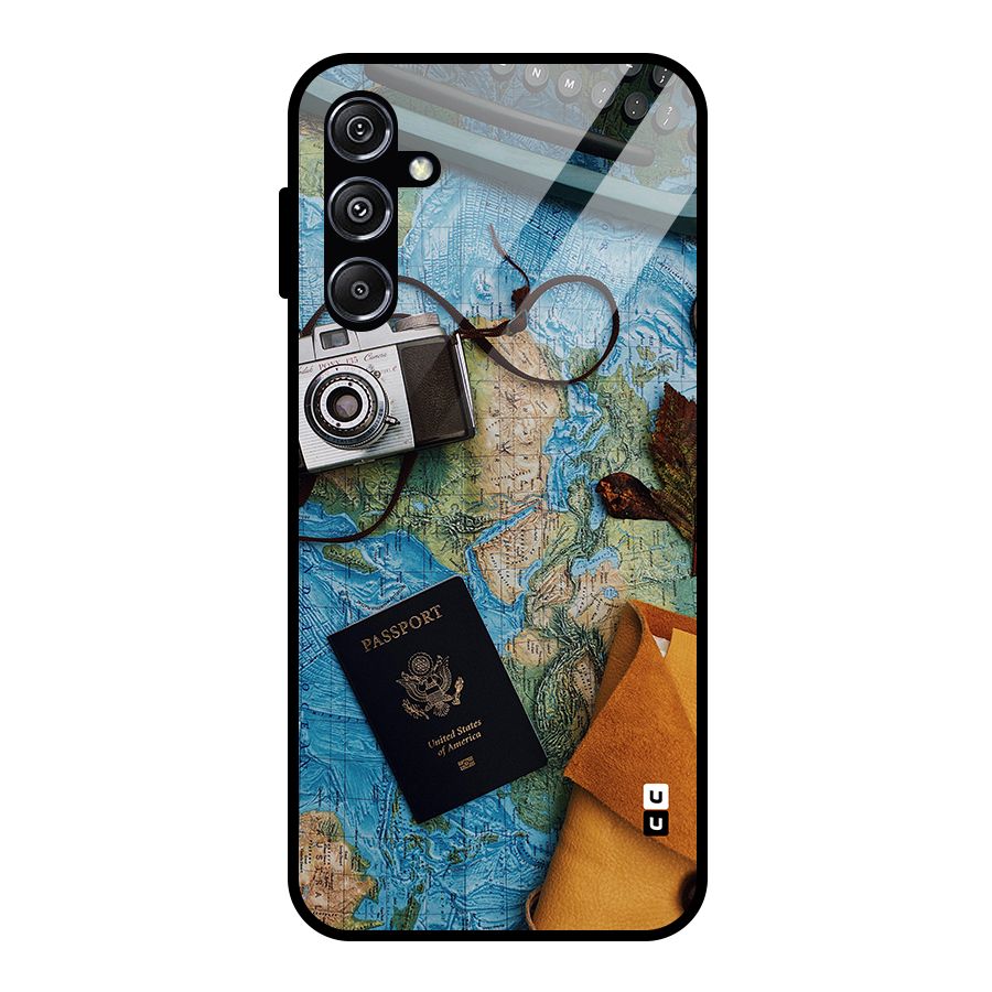 Travel Essentials Glass Back Case for Galaxy M34 5G