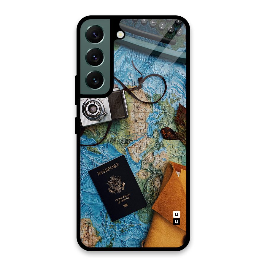 Travel Essentials Glass Back Case for Galaxy S22 5G