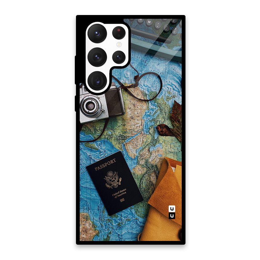 Travel Essentials Glass Back Case for Galaxy S22 Ultra 5G