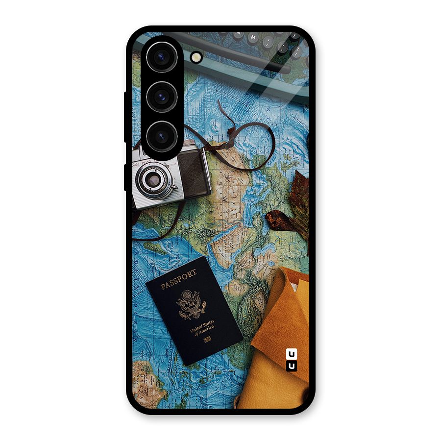 Travel Essentials Glass Back Case for Galaxy S23 Plus