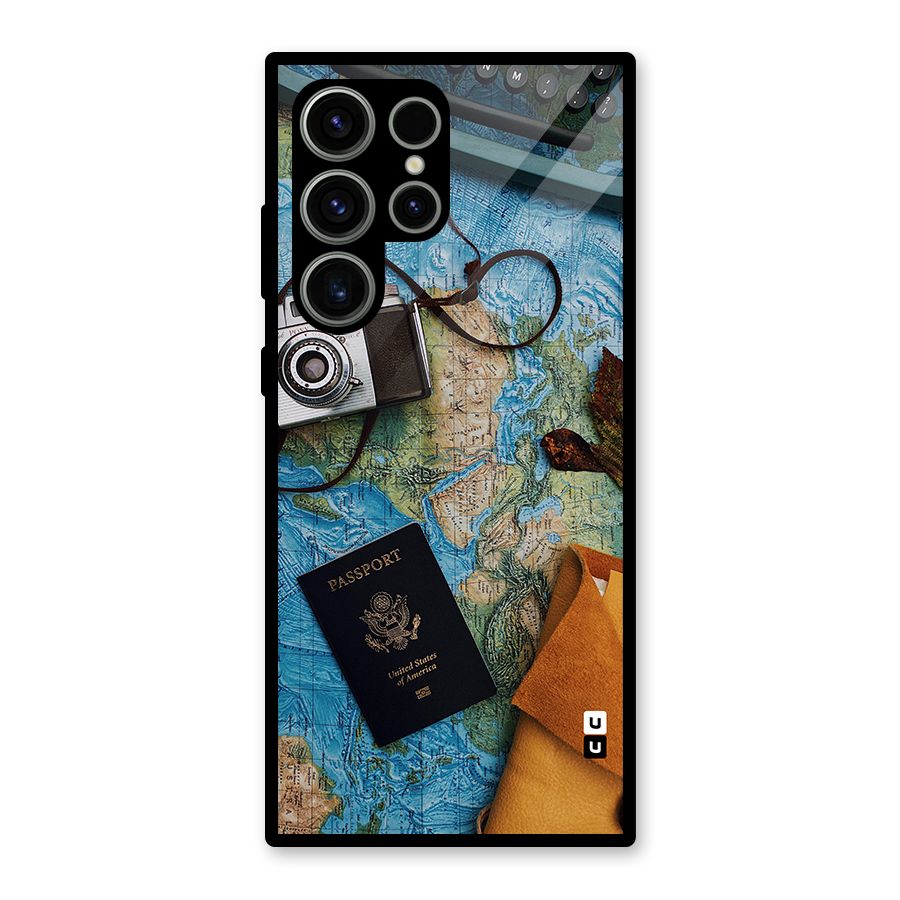 Travel Essentials Glass Back Case for Galaxy S23 Ultra