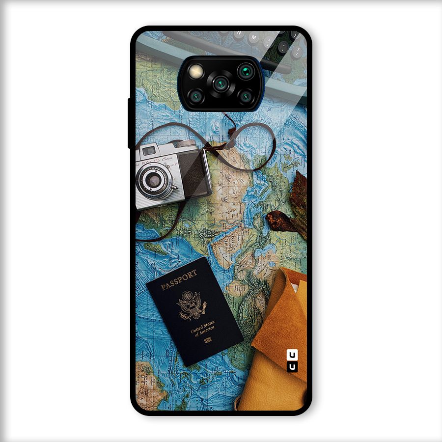 Travel Essentials Glass Back Case for Poco X3