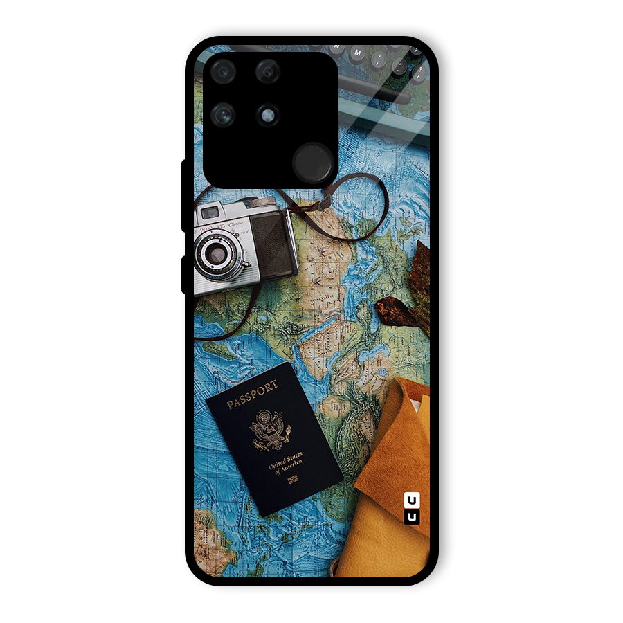 Travel Essentials Glass Back Case for Realme Narzo 50A