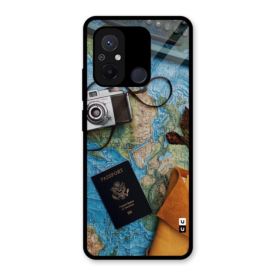 Travel Essentials Glass Back Case for Redmi 12C