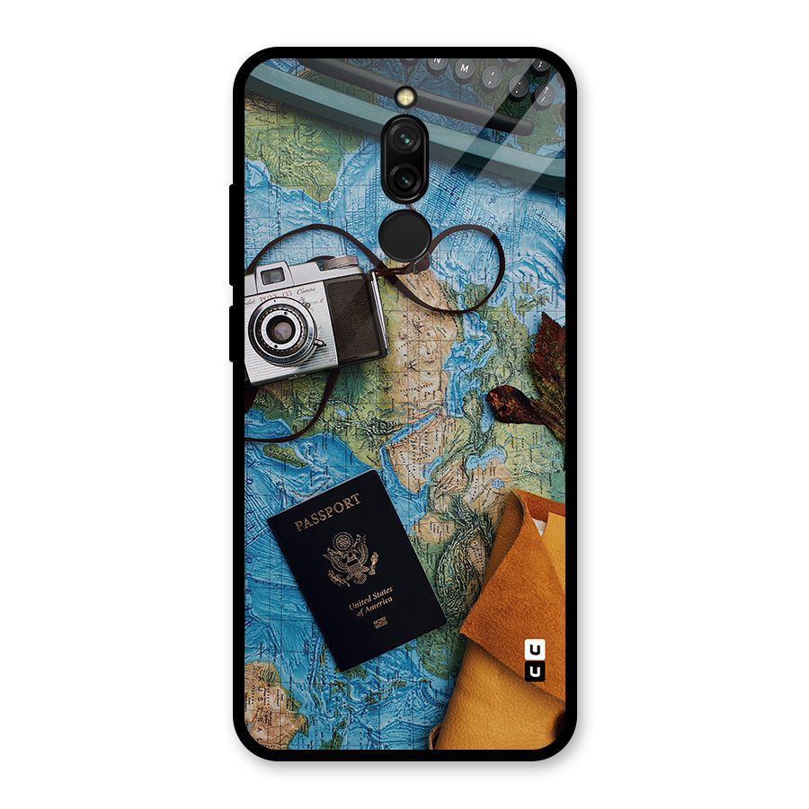 Travel Essentials Glass Back Case for Redmi 8