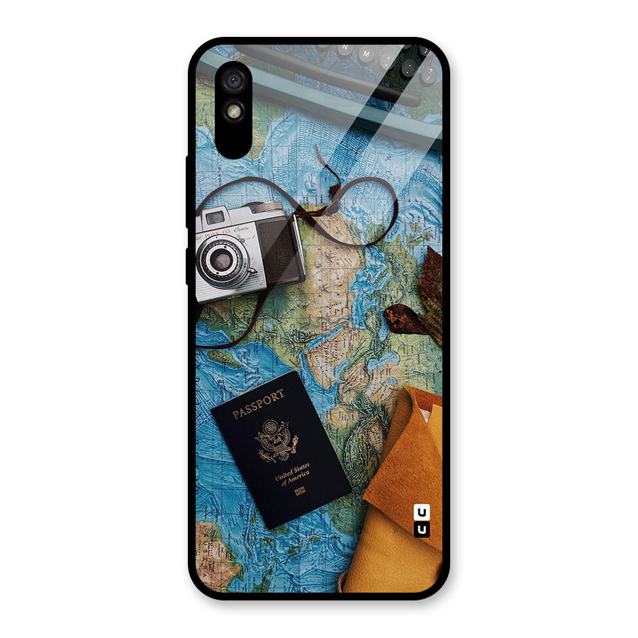 Travel Essentials Glass Back Case for Redmi 9A