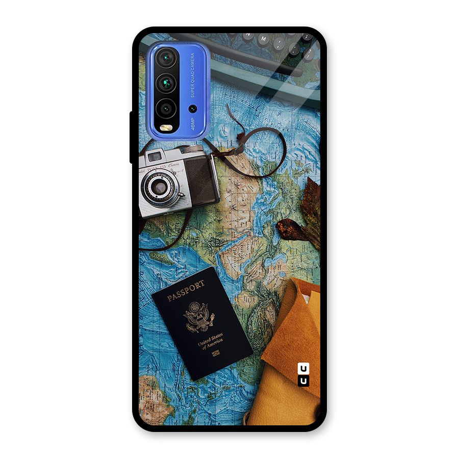 Travel Essentials Glass Back Case for Redmi 9 Power