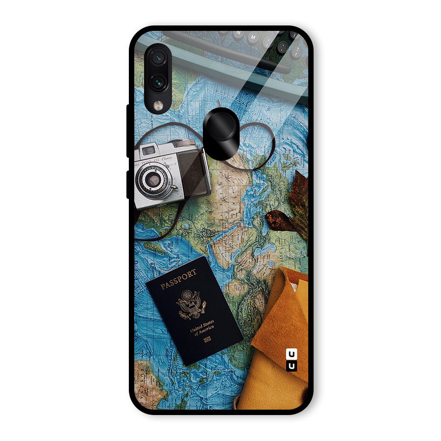 Travel Essentials Glass Back Case for Redmi Note 7 Pro