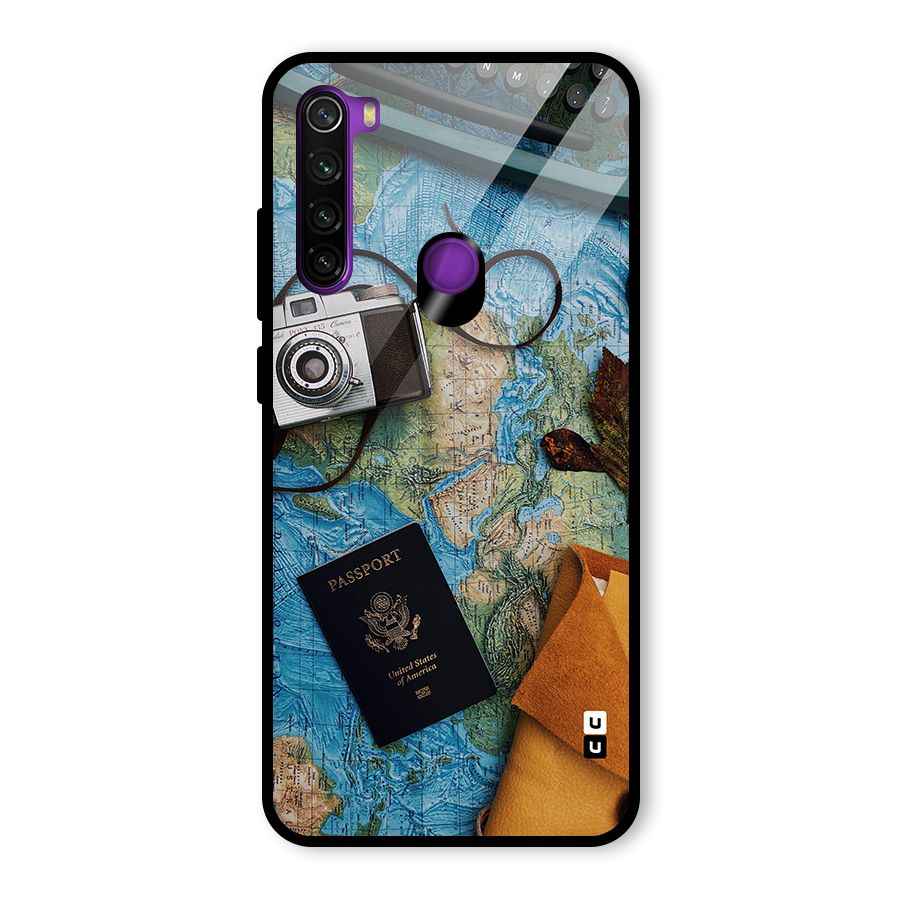 Travel Essentials Glass Back Case for Redmi Note 8
