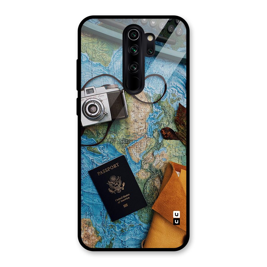 Travel Essentials Glass Back Case for Redmi Note 8 Pro