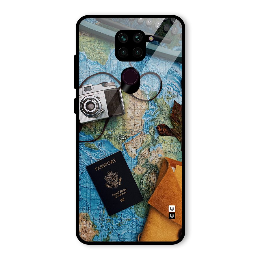 Travel Essentials Glass Back Case for Redmi Note 9
