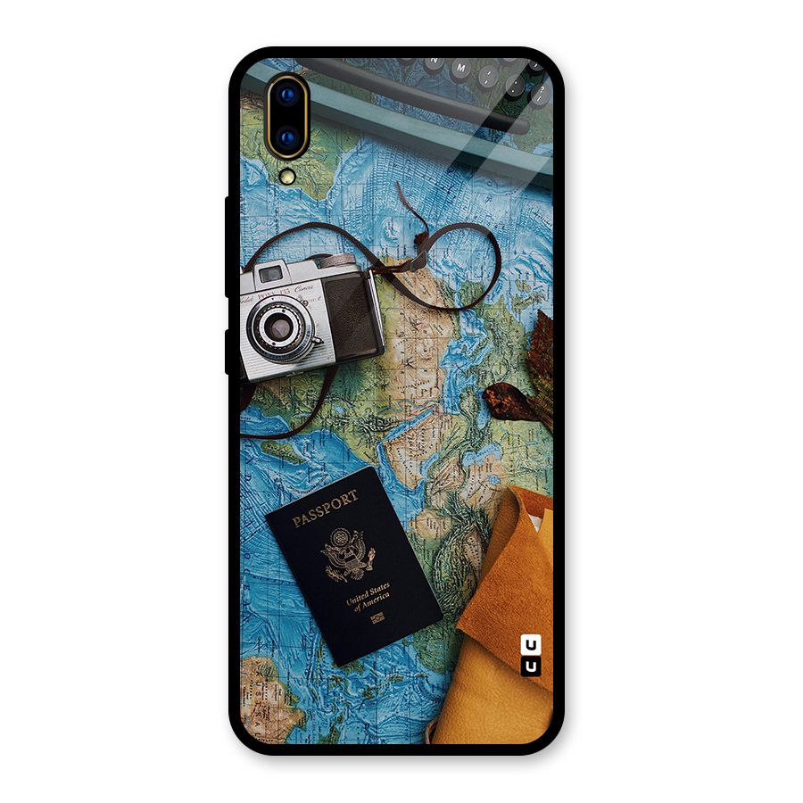 Travel Essentials Glass Back Case for Vivo V11 Pro