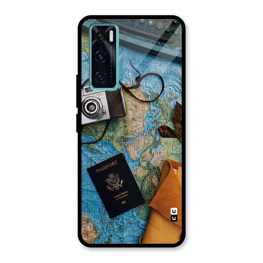 Travel Essentials Glass Back Case for Vivo V20 SE