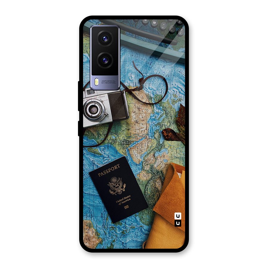 Travel Essentials Glass Back Case for Vivo V21e 5G